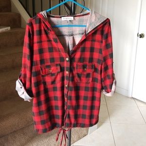 Buffalo Plaid Juniors Hoodie
